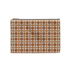 Cute Plaids - Brown And White Geometrics Cosmetic Bag (medium) by ConteMonfrey