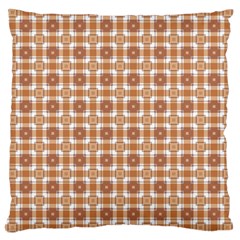 Cute Plaids - Brown And White Geometrics Large Cushion Case (two Sides) by ConteMonfrey