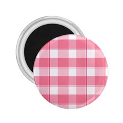 Pink And White Plaids 2 25  Magnets by ConteMonfrey