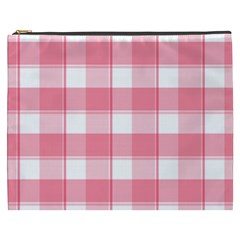 Pink And White Plaids Cosmetic Bag (xxxl) by ConteMonfrey