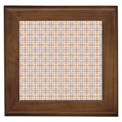 Portuguese Vibes - Brown and white geometric plaids Framed Tile