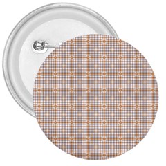 Portuguese Vibes - Brown and white geometric plaids 3  Buttons