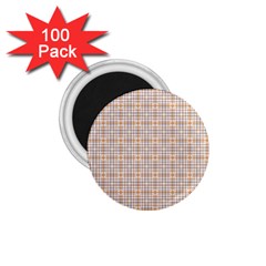 Portuguese Vibes - Brown And White Geometric Plaids 1 75  Magnets (100 Pack) 