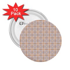 Portuguese Vibes - Brown and white geometric plaids 2.25  Buttons (10 pack) 