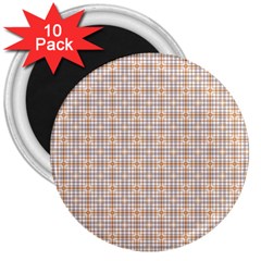 Portuguese Vibes - Brown and white geometric plaids 3  Magnets (10 pack) 