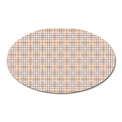 Portuguese Vibes - Brown and white geometric plaids Oval Magnet