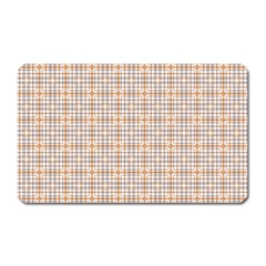 Portuguese Vibes - Brown and white geometric plaids Magnet (Rectangular)