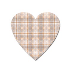 Portuguese Vibes - Brown and white geometric plaids Heart Magnet