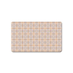 Portuguese Vibes - Brown and white geometric plaids Magnet (Name Card)