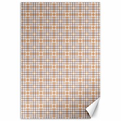 Portuguese Vibes - Brown and white geometric plaids Canvas 12  x 18 
