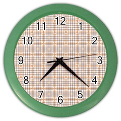 Portuguese Vibes - Brown and white geometric plaids Color Wall Clock