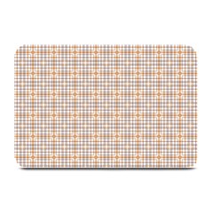 Portuguese Vibes - Brown and white geometric plaids Plate Mats