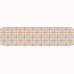 Portuguese Vibes - Brown And White Geometric Plaids Large Bar Mats