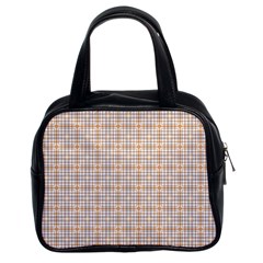 Portuguese Vibes - Brown and white geometric plaids Classic Handbag (Two Sides)