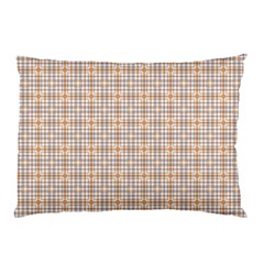 Portuguese Vibes - Brown and white geometric plaids Pillow Case