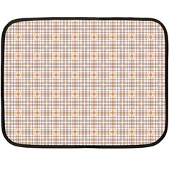 Portuguese Vibes - Brown and white geometric plaids Double Sided Fleece Blanket (Mini) 