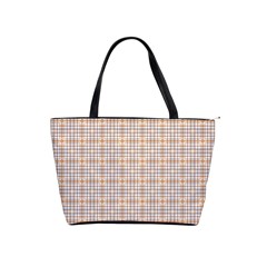 Portuguese Vibes - Brown and white geometric plaids Classic Shoulder Handbag