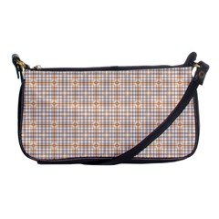 Portuguese Vibes - Brown and white geometric plaids Shoulder Clutch Bag
