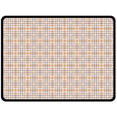 Portuguese Vibes - Brown and white geometric plaids Fleece Blanket (Large) 