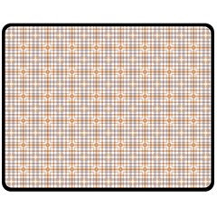 Portuguese Vibes - Brown and white geometric plaids Fleece Blanket (Medium) 