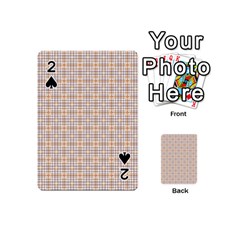 Portuguese Vibes - Brown and white geometric plaids Playing Cards 54 Designs (Mini)