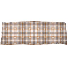 Portuguese Vibes - Brown and white geometric plaids Body Pillow Case Dakimakura (Two Sides)