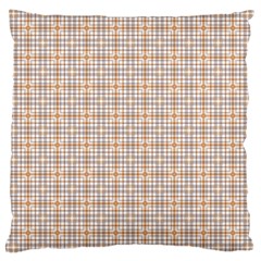 Portuguese Vibes - Brown and white geometric plaids Large Cushion Case (Two Sides)