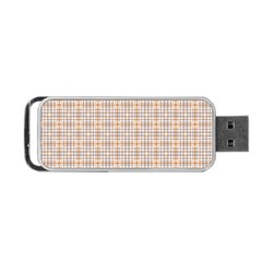 Portuguese Vibes - Brown and white geometric plaids Portable USB Flash (One Side)