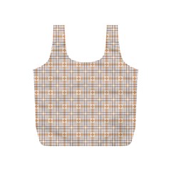 Portuguese Vibes - Brown and white geometric plaids Full Print Recycle Bag (S)