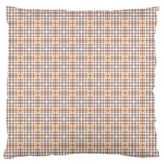 Portuguese Vibes - Brown and white geometric plaids Large Flano Cushion Case (Two Sides)