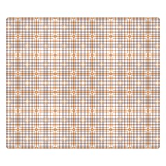 Portuguese Vibes - Brown and white geometric plaids Double Sided Flano Blanket (Small) 