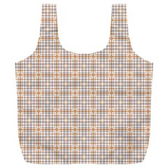 Portuguese Vibes - Brown and white geometric plaids Full Print Recycle Bag (XXL)