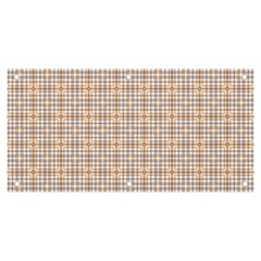 Portuguese Vibes - Brown and white geometric plaids Banner and Sign 6  x 3 