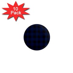 Black And Dark Blue Plaids 1  Mini Magnet (10 Pack)  by ConteMonfrey