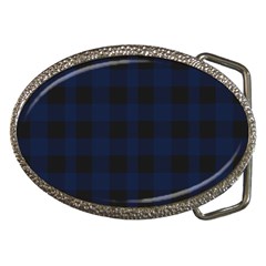 Black And Dark Blue Plaids Belt Buckles by ConteMonfrey