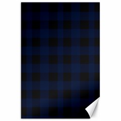 Black And Dark Blue Plaids Canvas 20  X 30  by ConteMonfrey