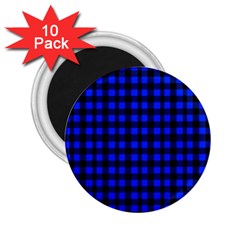 Black And Bic Blue Plaids 2 25  Magnets (10 Pack)  by ConteMonfrey