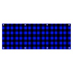 Black And Bic Blue Plaids Banner And Sign 8  X 3  by ConteMonfrey