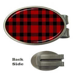 Red And Black Plaids Money Clips (oval)  by ConteMonfrey