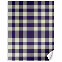 Dark Blue Plaid Canvas 18  X 24  by ConteMonfrey