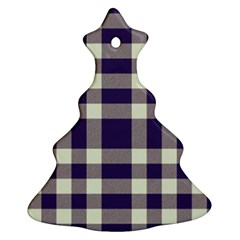 Dark Blue Plaid Christmas Tree Ornament (two Sides) by ConteMonfrey