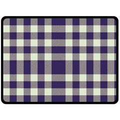 Dark Blue Plaid Double Sided Fleece Blanket (large)  by ConteMonfrey