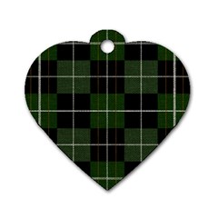 Modern Green Plaid Dog Tag Heart (two Sides) by ConteMonfrey