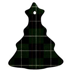 Modern Green Plaid Christmas Tree Ornament (two Sides) by ConteMonfrey