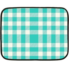 Turquoise Small Plaids  Fleece Blanket (mini) by ConteMonfrey