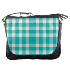 Turquoise Small Plaids  Messenger Bag by ConteMonfrey