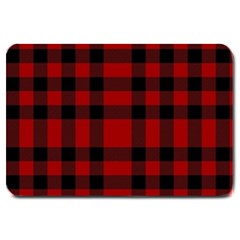 Red And Black Plaids Large Doormat  by ConteMonfrey