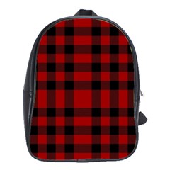 Red And Black Plaids School Bag (large) by ConteMonfrey