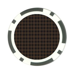 Brown and black small plaids Poker Chip Card Guard