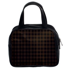 Brown and black small plaids Classic Handbag (Two Sides)